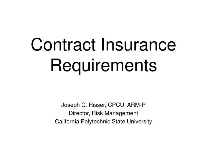 contract insurance requirements
