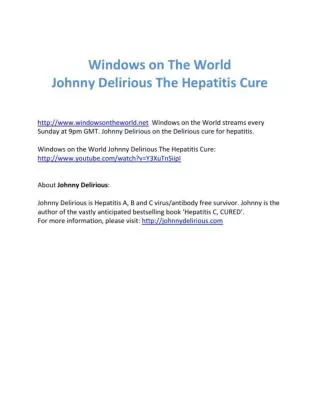 Windows on the World Johnny Delirious The Hepatitis Cure