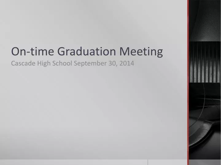 on time graduation meeting