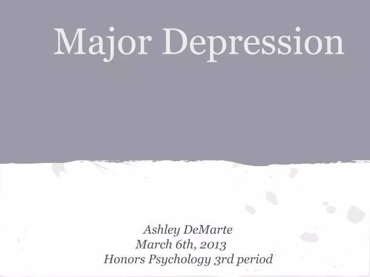 major depression