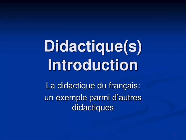 didactique s introduction