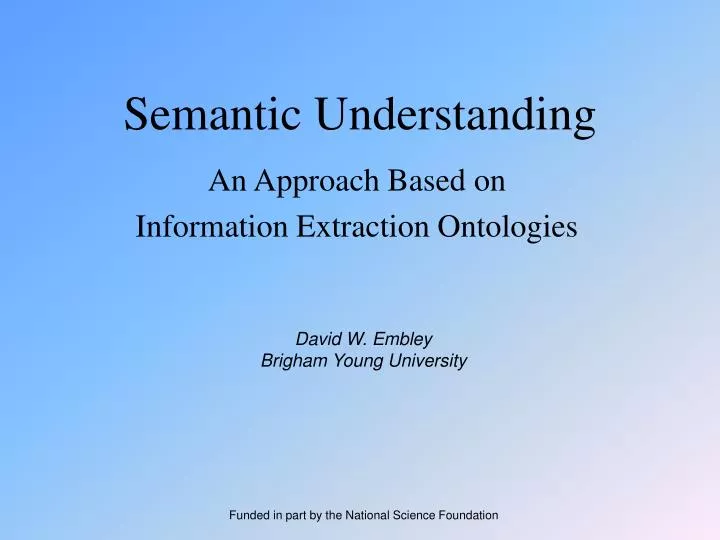 semantic understanding