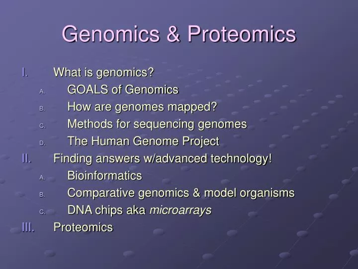 genomics proteomics