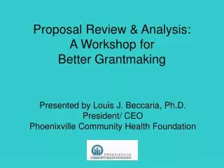 Proposal Review &amp; Analysis: A Workshop for Better Grantmaking