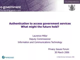 Authentication to access government services What might the future hold?