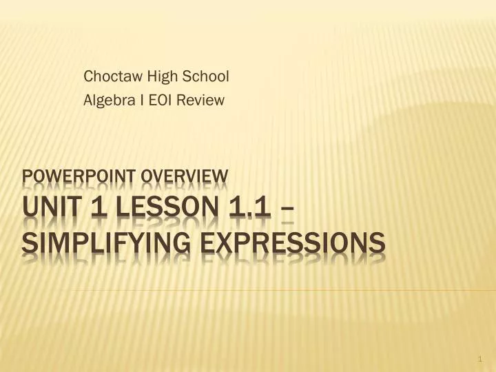 choctaw high school algebra i eoi review
