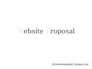 W ebsite P roposal