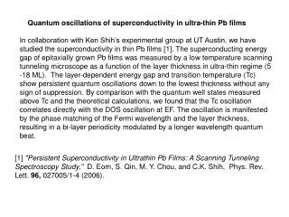 Quantum oscillations of superconductivity in ultra-thin Pb films