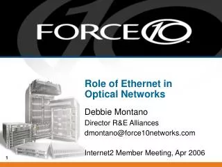 Role of Ethernet in Optical Networks