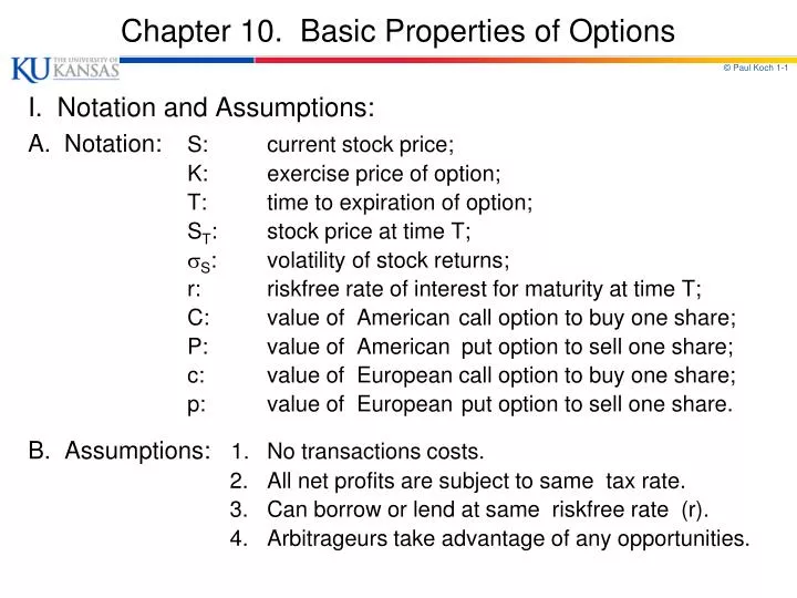 chapter 10 basic properties of options