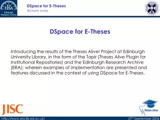 DSpace for E-Theses