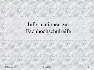informationen zur fachhochschulreife