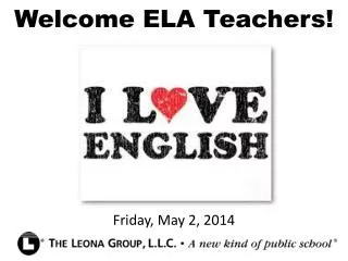 Welcome ELA Teachers!