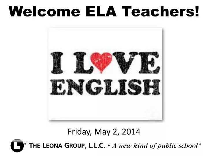 welcome ela teachers