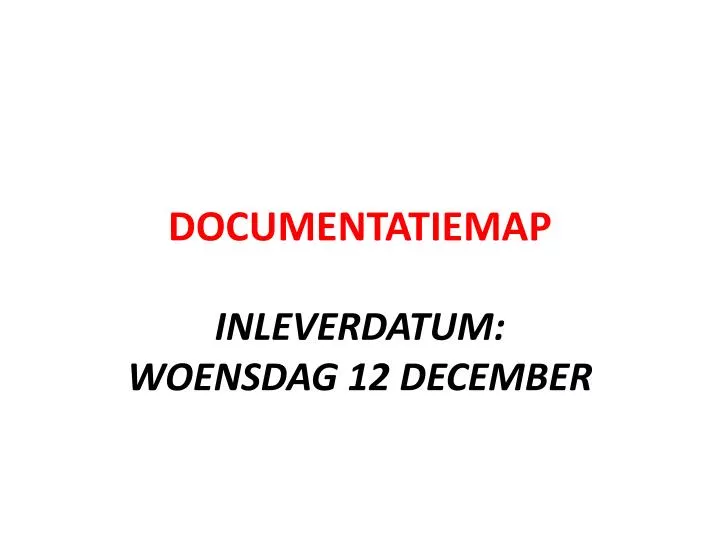 documentatiemap