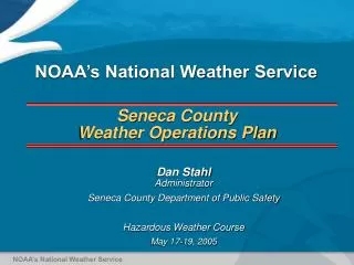 Seneca County Weather Operations Plan