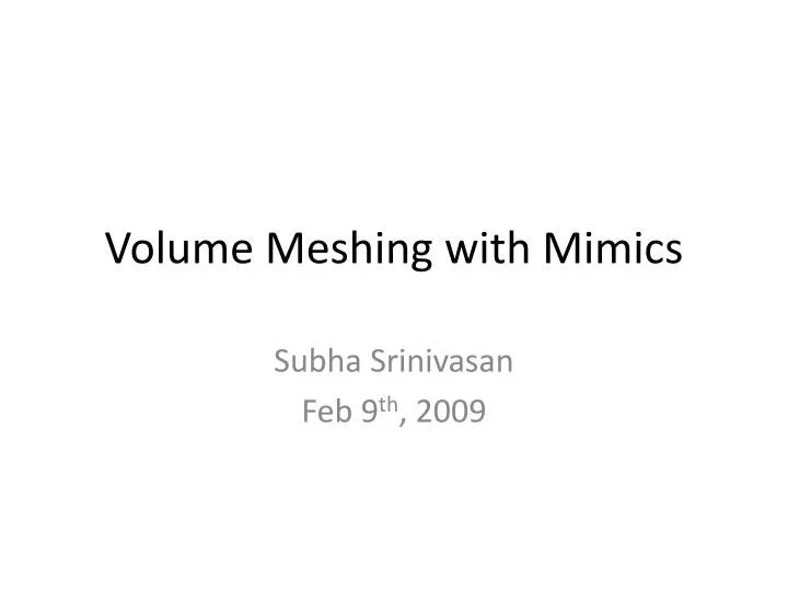 volume meshing with mimics