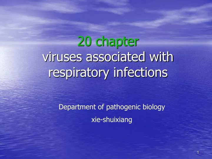 20 chapter viruses associated with respiratory infections