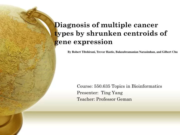 diagnosis of multiple cancer types by shrunken centroids of gene expression