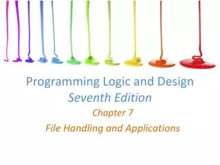 Programming Logic and Design Seventh Edition