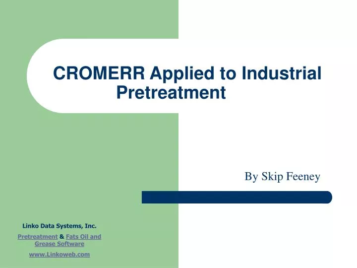 cromerr applied to industrial pretreatment