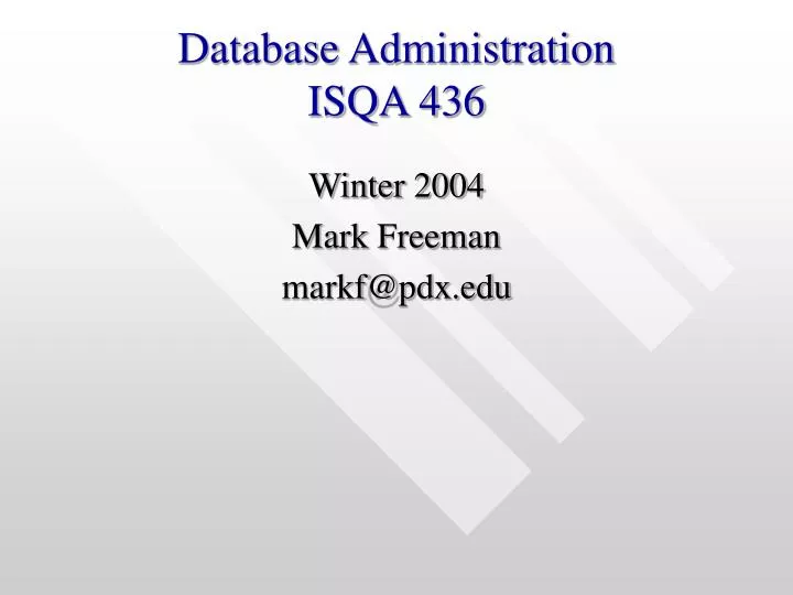 database administration isqa 436