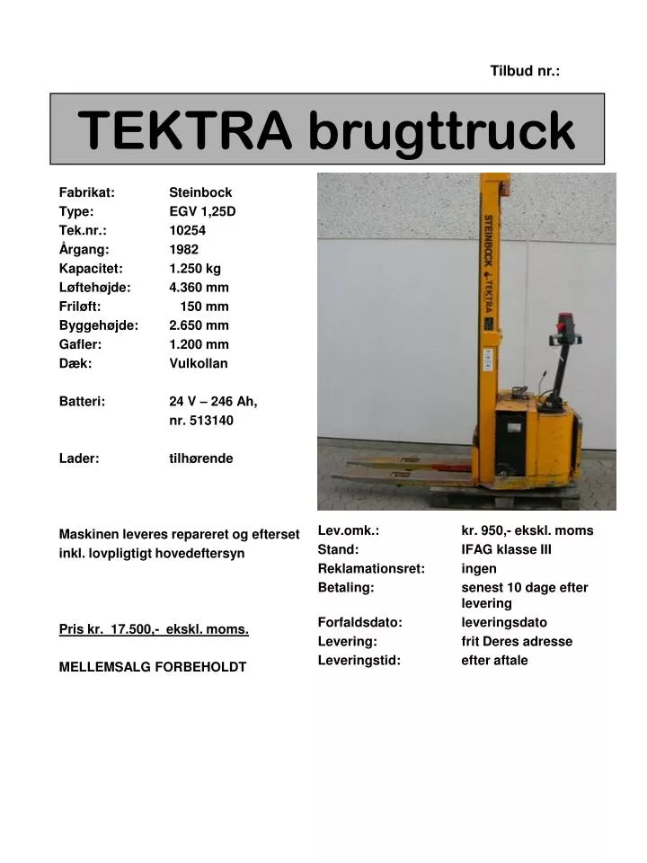 tektra brugttruck