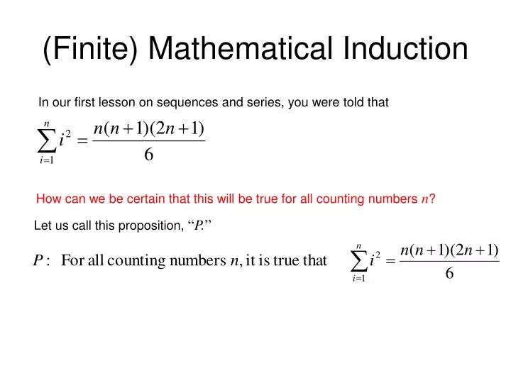 finite mathematical induction