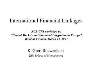 International Financial Linkages