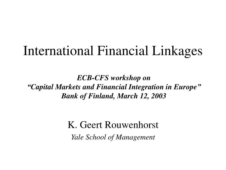 international financial linkages
