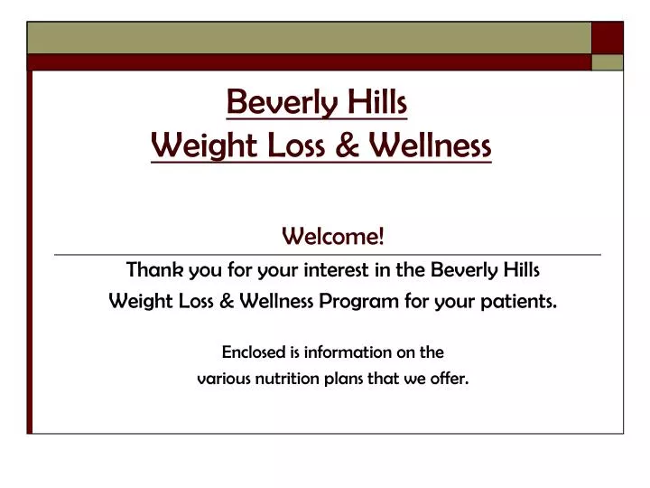 beverly hills weight loss wellness