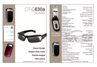Classy Design Elegant silver frame Fashion keypad VGA camera