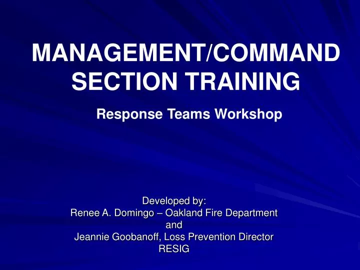 management command section training response teams workshop