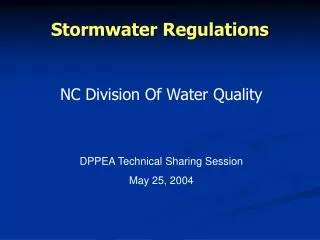 Stormwater Regulations