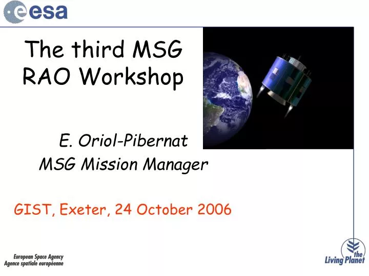 the third msg rao workshop