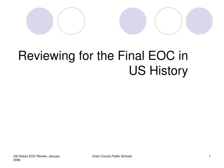 reviewing for the final eoc in us history