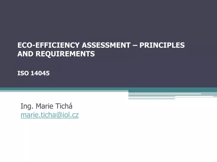eco efficiency assessment principles and requirements iso 14045