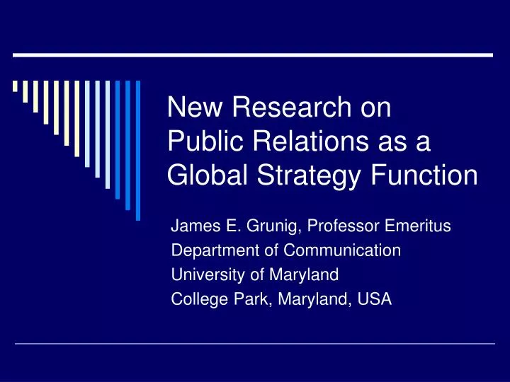 new research on public relations as a global strategy function