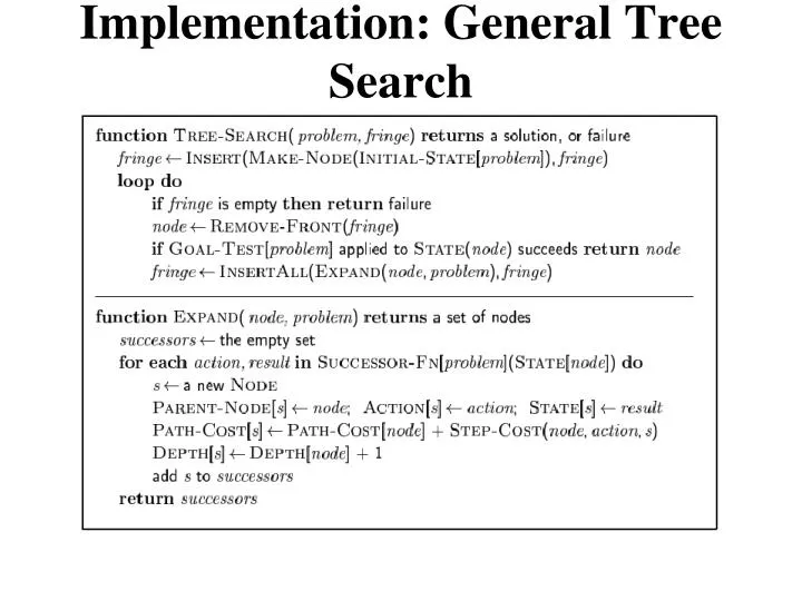 implementation general tree search