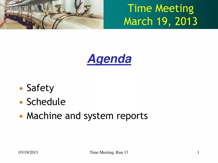 time meeting march 19 2013