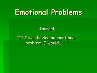 Emotional Problems