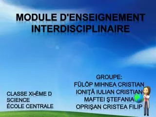 module d enseignement interdisciplinaire