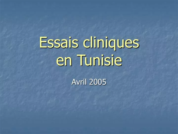 essais cliniques en tunisie
