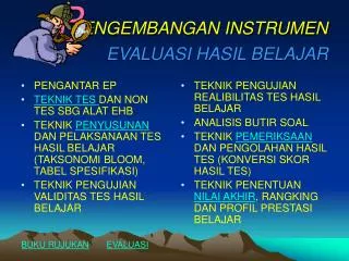 p engembangan instrumen evaluasi hasil belajar