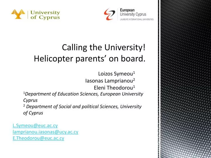 calling the university helicopter parents on board