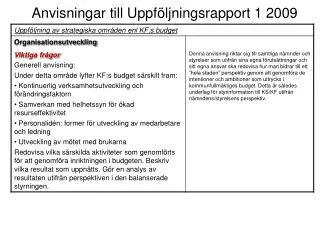 anvisningar till uppf ljningsrapport 1 2009