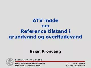 atv m de om reference tilstand i grundvand og overfladevand