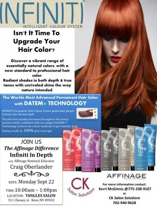 JOIN US The Affinage Difference Infiniti In Depth with Affinage National Educator