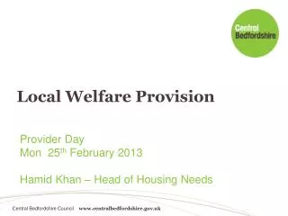 Local Welfare Provision
