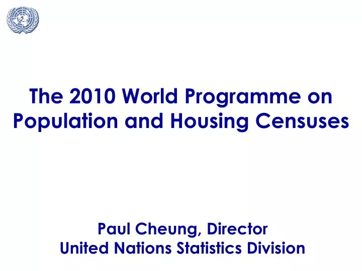 the 2010 world programme on population and housing censuses